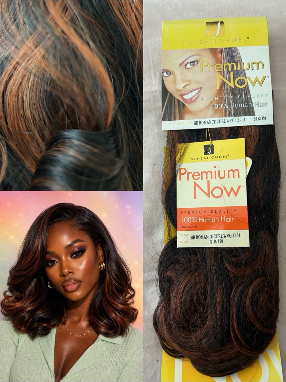 Sensationnel Premium Now 100% Human Hair Extensions - Color S1B/350 12 inches